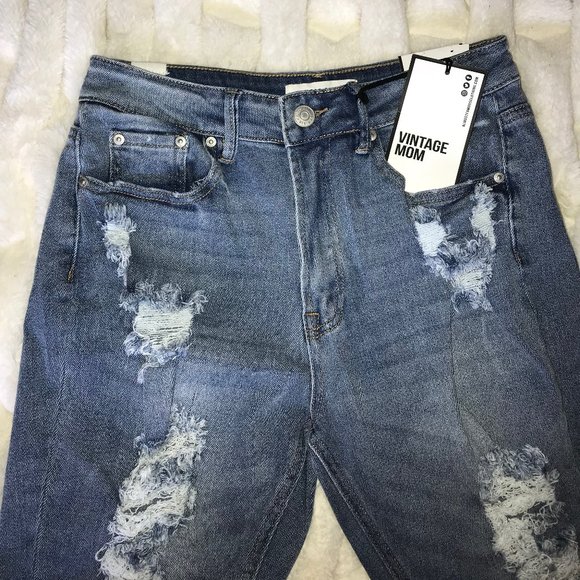 Almost Famous Jeans, Vintage Mom, Sz 7, Distressed - Picture 3 of 16